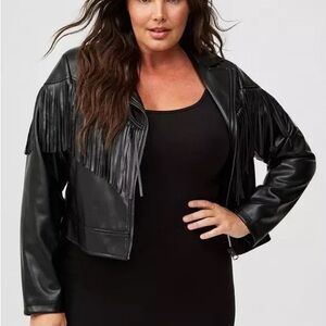 Black Fringe Leather Jacket